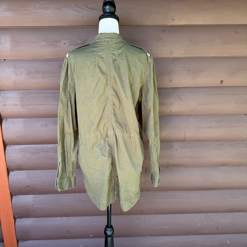 Cabi Anorak Jacket Women Large Green Utility Field Coat Style 722 Cotton Blend - Picture 4 of 7